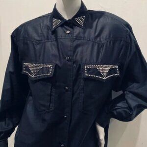 RARE The 1 East Custom Collection Vintage 80s Studded Western Top Size M